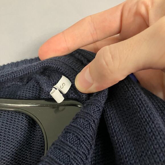 Lenor Romano V-Neck Sweater Mens Large Navy Blue Knit Pullover Made in Italy - Picture 4 of 9